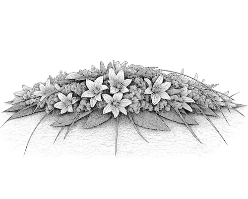 Sargschmuck modern, flach